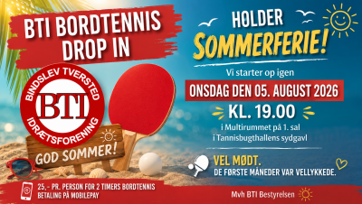 SOMMERFERIE BTI BORDTENNIS DROP IN