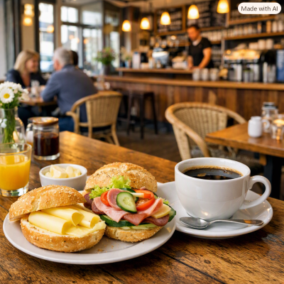 Åben Cafe i Byens Hus kl. 10-13 på de lørdage, hvor der er Mad og Kunstmrked. Vi ses lør. 7.11. 2026