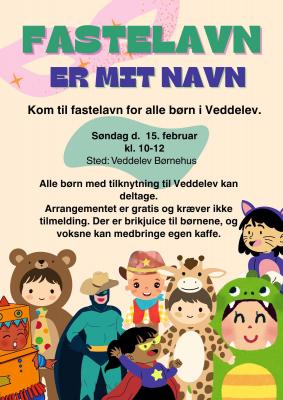 Fastelavn i Veddelev Søndag d. 15 februar kl. 10-12