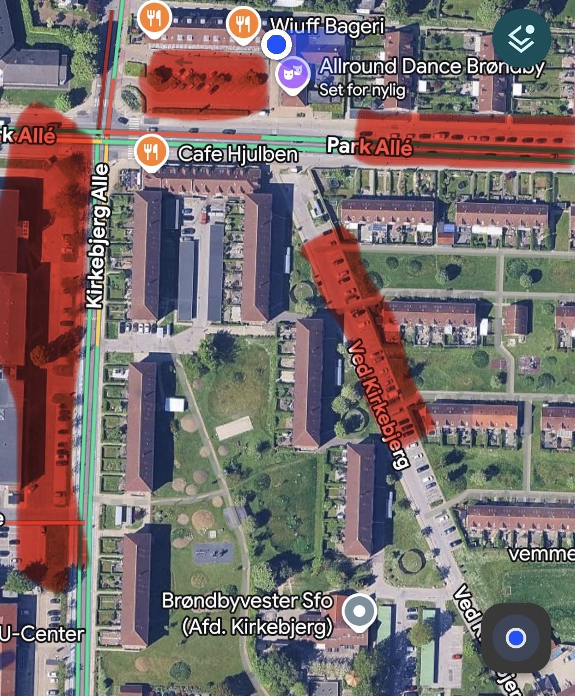 Parkering på de røde streger