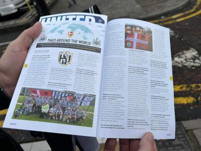 2 siders indlæg i kampprogrammet om Newcastle United Denmark i forbindelse med Newcastle - Crystal P